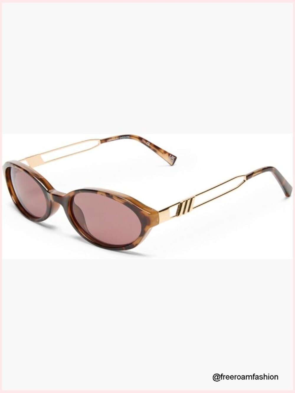 Ladies Oval Sunglasses with Scratch-Resistant Plastic Lens